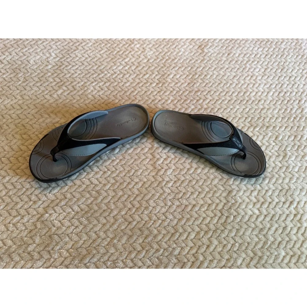 Columbia Kids Grey‎ Black Omni-Grip Flip Flop Sandals YY5440-012 Size 3